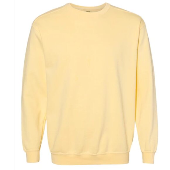 Comfort Colors Sweaters - Unisex Garment-Dyed Crewneck Sweatshirt - 1566 Butter Yellow (various sizes)